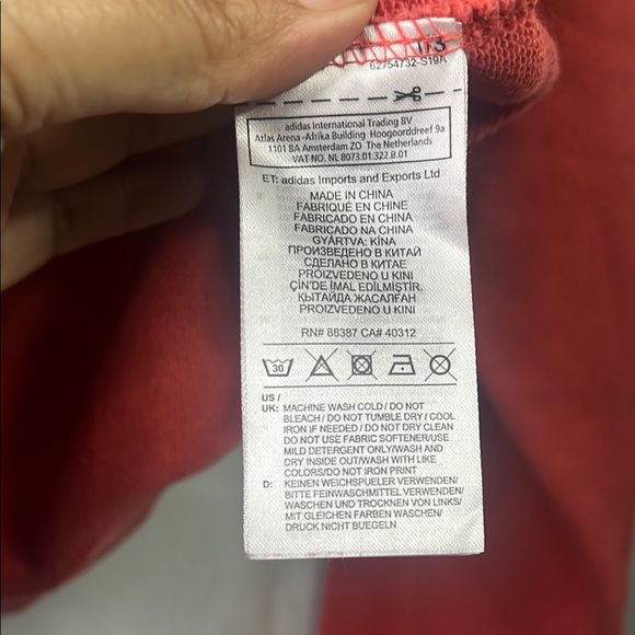 adidas Coral Red Crew Neck Sweater - Picture 5 of 8